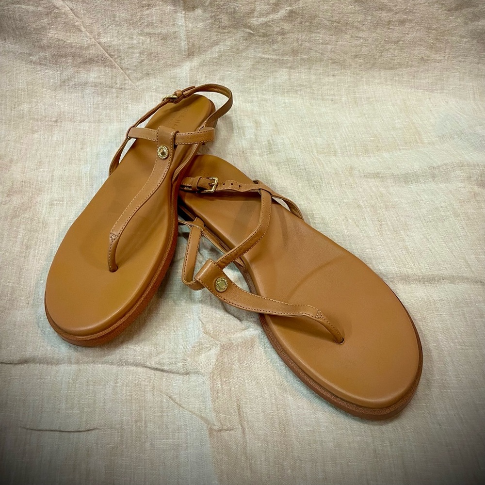 Cole Haan 8.5 brown leather flat sandals